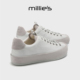 厚底板鞋 妙丽真皮复古德训鞋 MILLIE 女2026新款 春季 运动休闲鞋