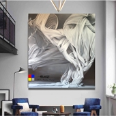 现代简约卧室客厅超个性 饰画灰白样板间挂画 挂画原创艺术抽象装