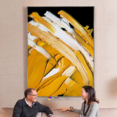 现代简约手绘厚油肌理抽象装 店挂画 饰画客厅卧室玄关办公司服装