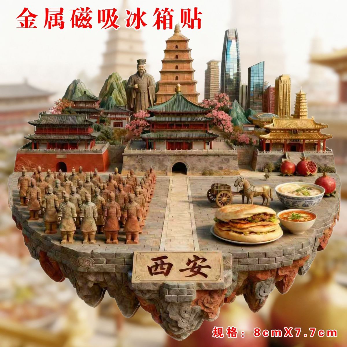 西安金属冰箱贴磁吸陕西旅游景点