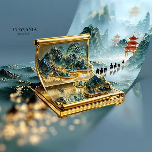 个性名画冰箱贴千里江山图