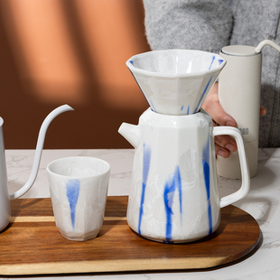 koonan结晶釉工艺陶瓷手冲咖啡壶套装 V60滤杯咖啡过滤器分享壶