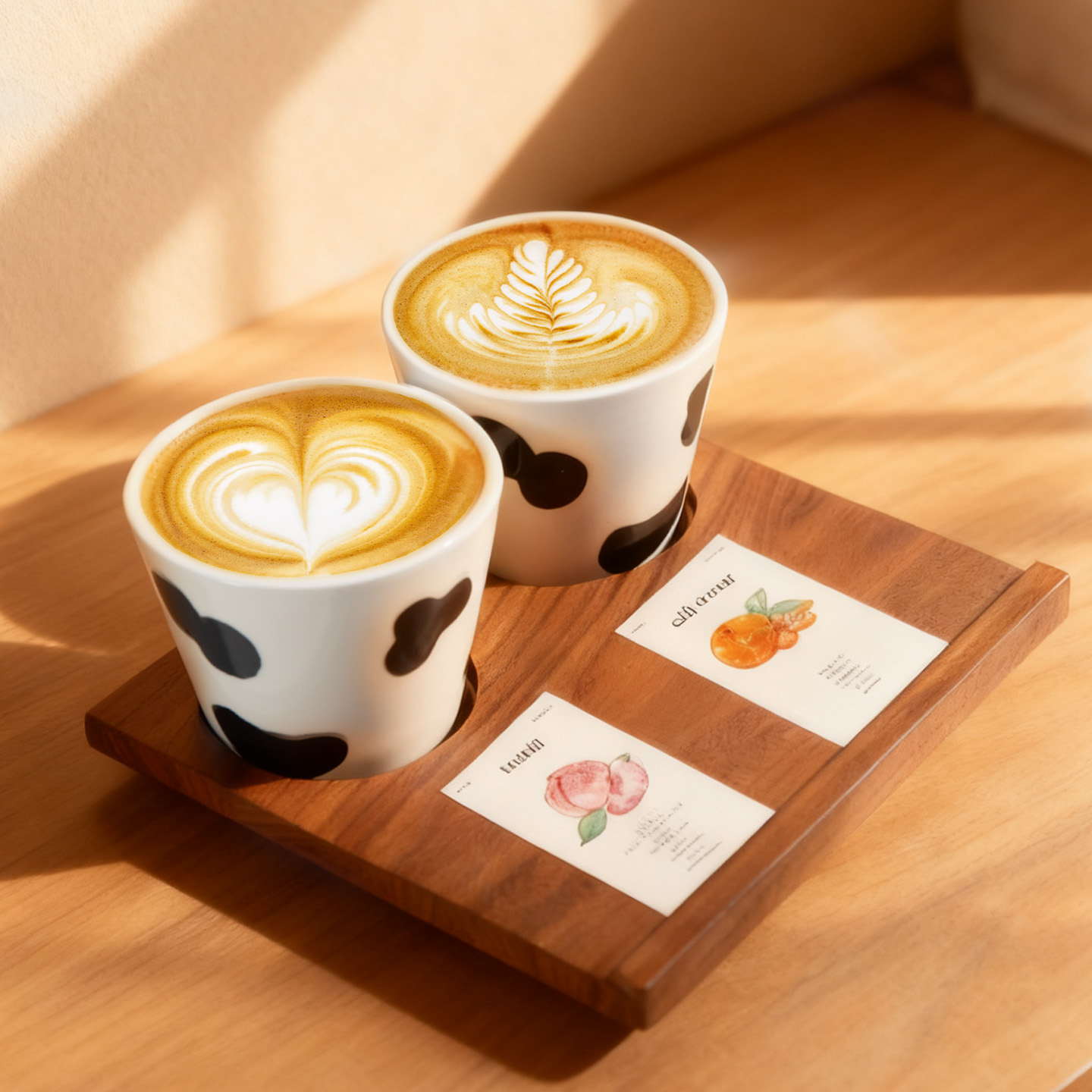 实木咖啡厅托盘支持定制logo