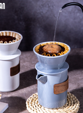 koonan咖啡滤杯陶瓷手冲咖啡壶套装平底滤杯滴漏蛋糕滤杯咖啡器具