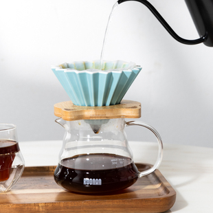 koonan折纸滤杯陶瓷手冲咖啡滤杯锥形过滤器v60滤杯手冲咖啡套装