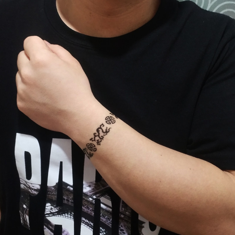 龙手环脚环纹身模板纹身膏果汁纹绣喷绘通用加厚可重复用镂空板