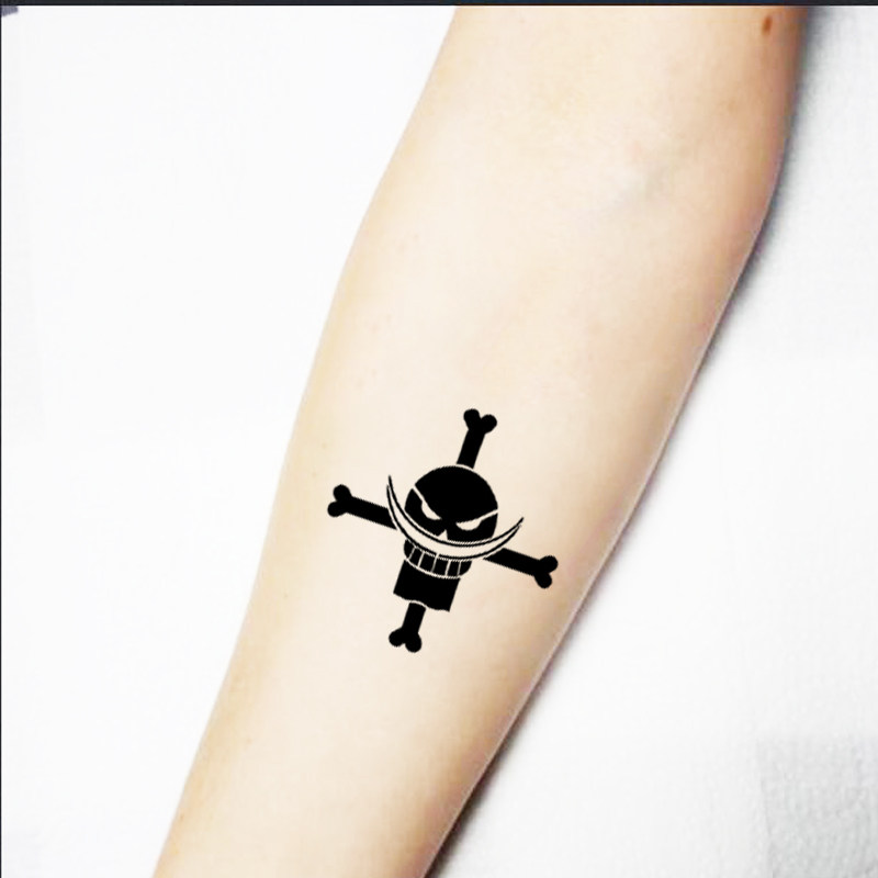 海贼王白胡子老头纹身模板加厚可重复用纹身膏果汁纹绣喷绘通用