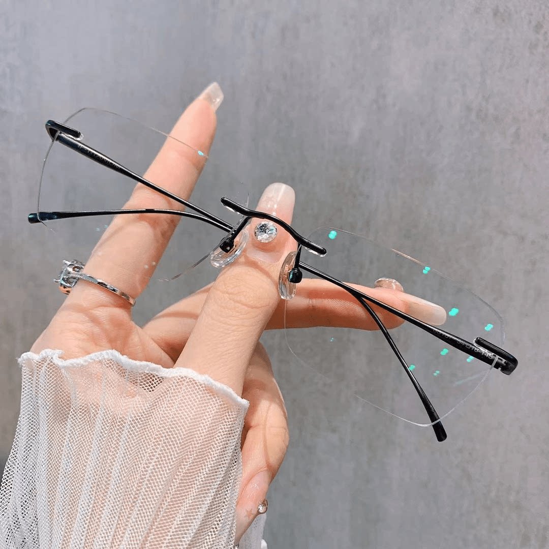 斯文纯钛无框眼镜超轻变色防蓝光防辐射近视镜男可配度数平光护眼