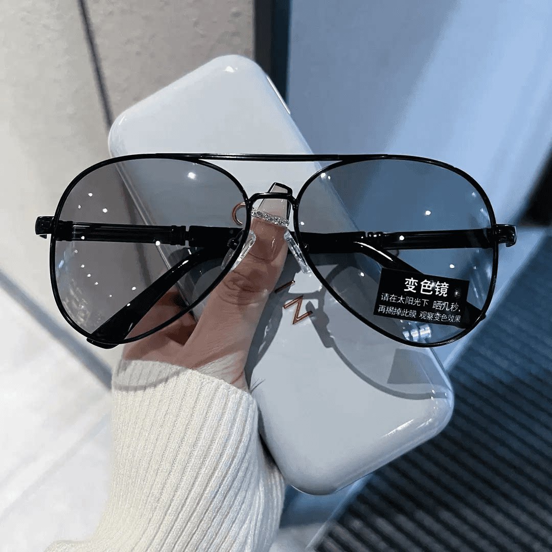 变色墨镜男开车驾驶高清偏光镜钓鱼户外太阳镜日夜两用蛤蟆镜男款
