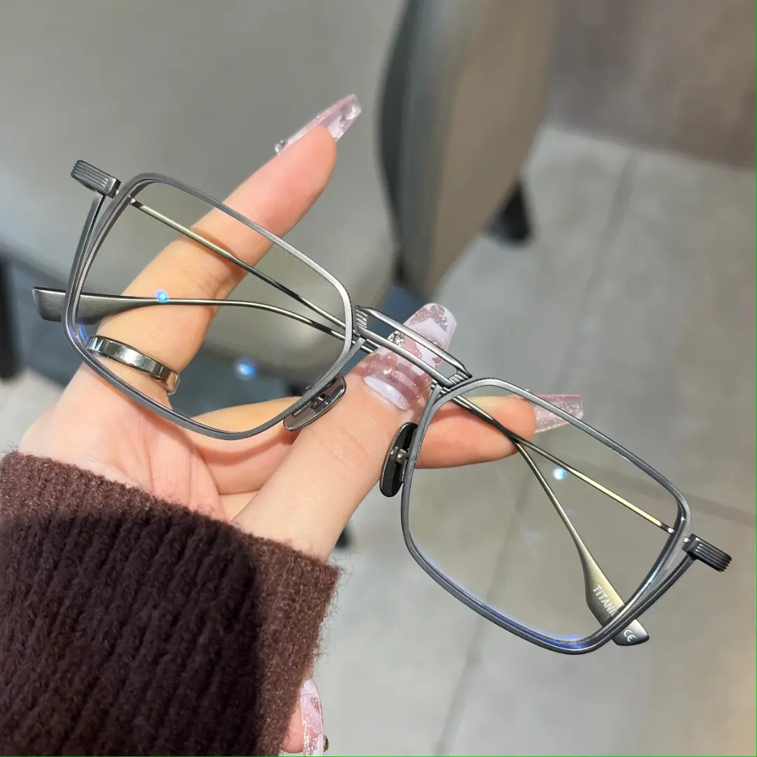 超轻纯钛设计师款近视眼镜男方框可配高度数镜片男士眼镜框架男潮
