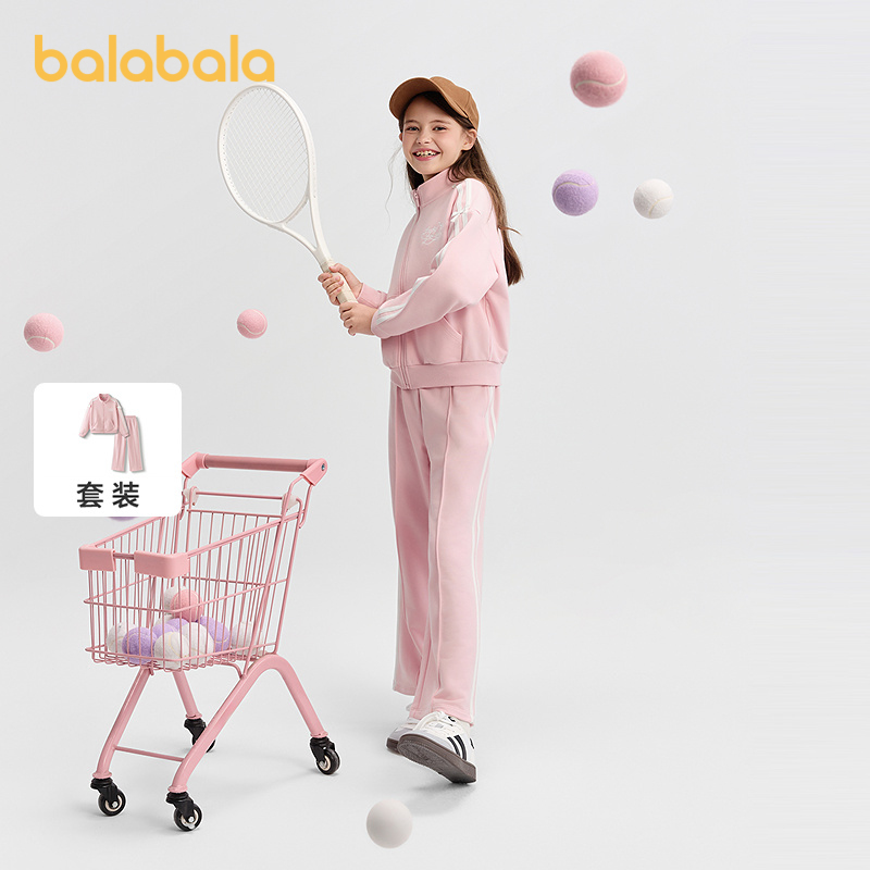 巴拉巴拉balaone女童套装儿童长袖2件套2025新款秋装运动休闲甜美