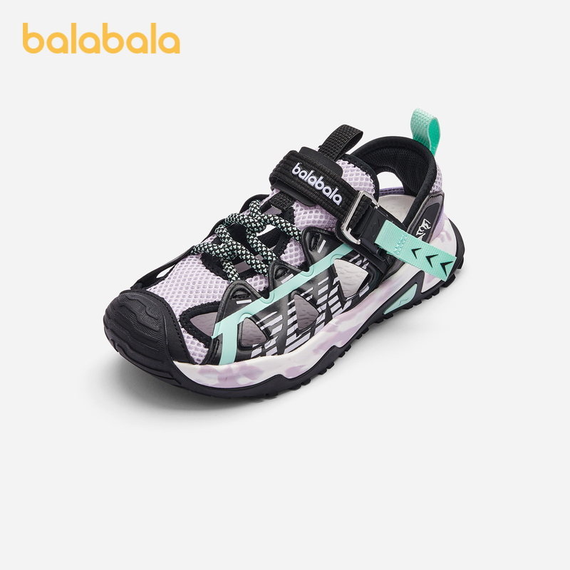 【商场同款】巴拉巴拉女童运动凉鞋2024新款透气鞋子夏沙滩鞋甜酷