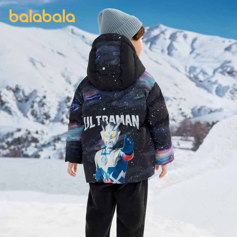 巴拉巴拉羽绒服男童印花连帽外