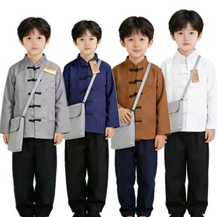 六一儿童演出服男女童农民书童报童幼儿园朗诵表演服中国风服