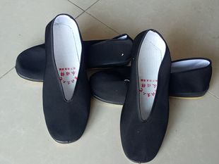 包邮牛皮底手工翻上布鞋 单鞋 男鞋 老头鞋 圆口布鞋