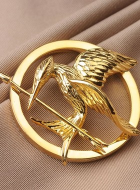 大表姐同款 饥饿游戏学舌鸟嘲笑鸟胸针 925银徽章 Mockingjay复刻