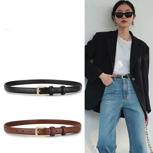 新款凯旋门女士皮带女款2024高级感软皮百搭牛仔裤装饰时尚腰带