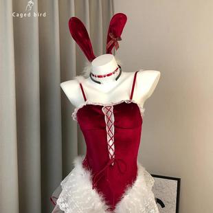 跨年万圣节圣诞睡裙套装 本命年性感制服连衣裙 吊带裙女2024秋冬款