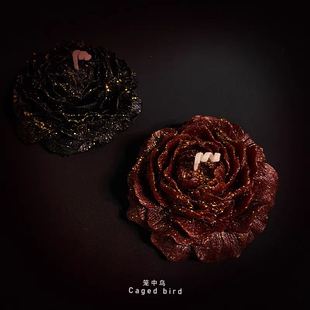 低温蜡烛鎏金40度牡丹花防烫香薰氛围道具情侣礼物 笼中鸟