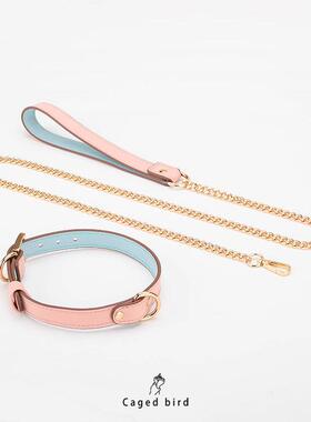 【笼中鸟】项圈女皮质choker项圈m牵引绳p实践s