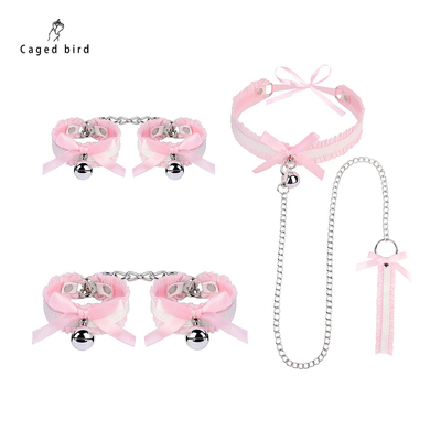 笼中鸟蕾丝小铃铛项圈女蝴蝶结颈带choker饰品脖圈锁骨链手链套装