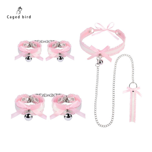 笼中鸟蕾丝小铃铛项圈女蝴蝶结颈带choker饰品脖圈锁骨链手链套装