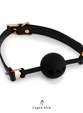 笼中鸟*柔软硅胶口球4cm真皮cosplay道具情侣礼物礼盒装