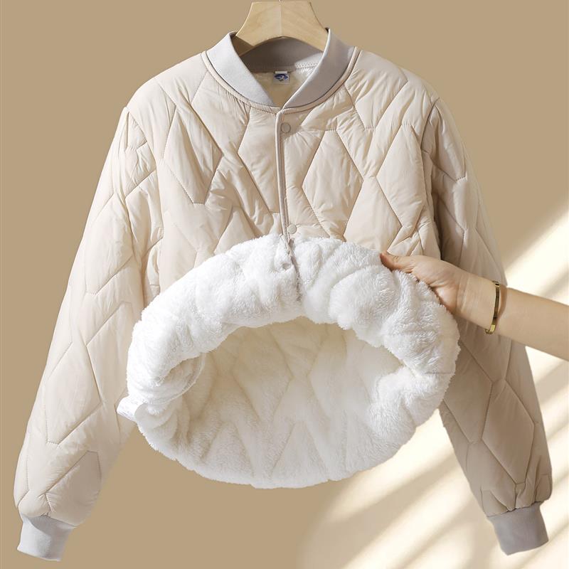 校服神器加绒加厚内胆棉衣女东北防寒零下40度羊羔绒冬天羽绒棉服