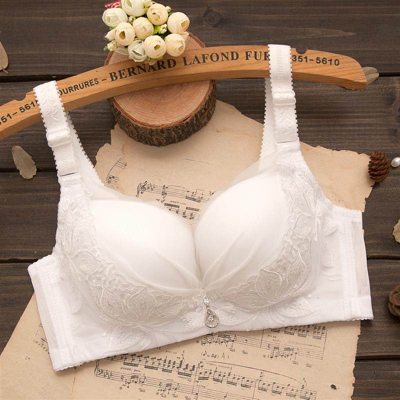白色内衣女小胸罩聚拢无钢圈文胸收副乳薄款夏季调整型厚奶罩上托,女士内衣/男士内衣/家居服,文胸,淘宝优惠券,粉丝福利购,淘宝优惠卷