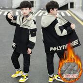 冬装 2024新款 男孩风衣中大童棉服加厚潮 男童外套加绒秋冬款 儿童装