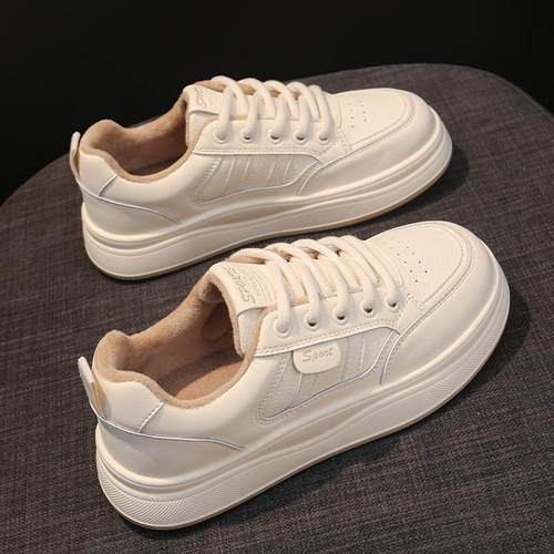 踩屎感真皮加绒小白鞋女款2025新款冬季二棉百搭运动板鞋防滑棉鞋