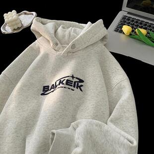 美式连帽运动衫男款秋季青少年高级感宽松外套hiphop休闲 百搭上