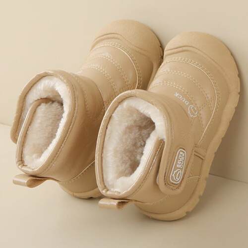 儿童雪地靴防水高帮2025冬上新婴儿学步鞋加绒加厚防滑男女童棉靴