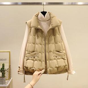 棉服马甲女2024年新款冬季韩版休闲小众羽绒棉袄立领棉衣马夹外套