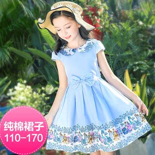 4儿童夏装女童连衣裙5短袖6中大童7夏季8小女孩9纯棉公主裙子13岁