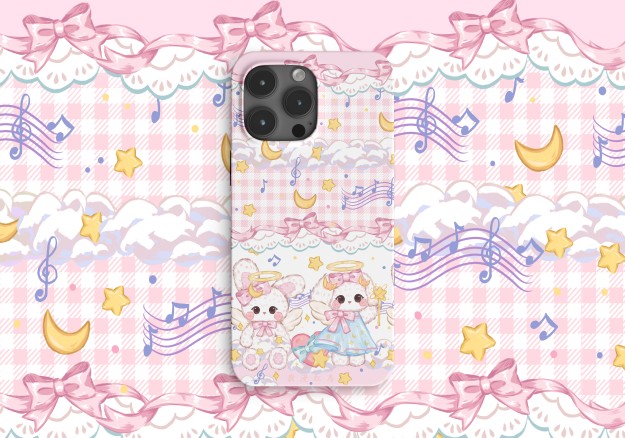 lolita天使兔兔手机壳 精孔imd 可爱少女