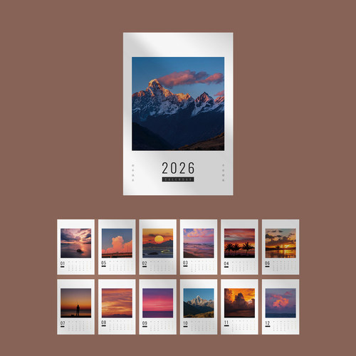 2026台历模板简约高级风光摄影