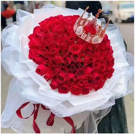 99红玫瑰花束生日鲜花重庆市大渡口区沙坪坝区同城花店配送女友