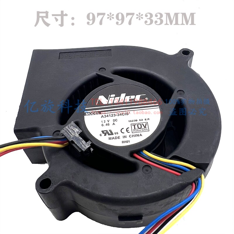NIDEC A34123-34CIS 風扇800-31033-01 12V 0.46A 4线pwm机柜风机