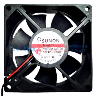 建准SUNON 4.80W 变频器 风扇 24V 西威 A99 000C PE80252V1 8025