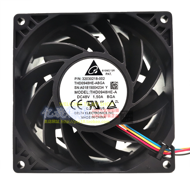 Delta台达 THD0948HE-ABGA 9038 9CM 48V1.50A 大风量PWM暴力风扇