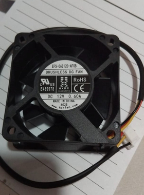 EFS-06E12D-AF08 全新HXRR 12V 0.60A 60*25MM3线机箱散热风扇