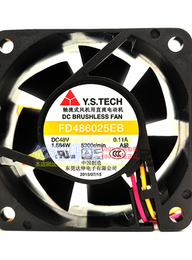 原装 元山 Y.S.TECH FD486025EB 6025 6CM 48V 0.11A 三3线风扇