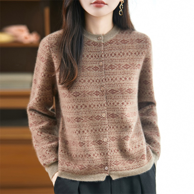 DJ同款复古费尔岛提花100