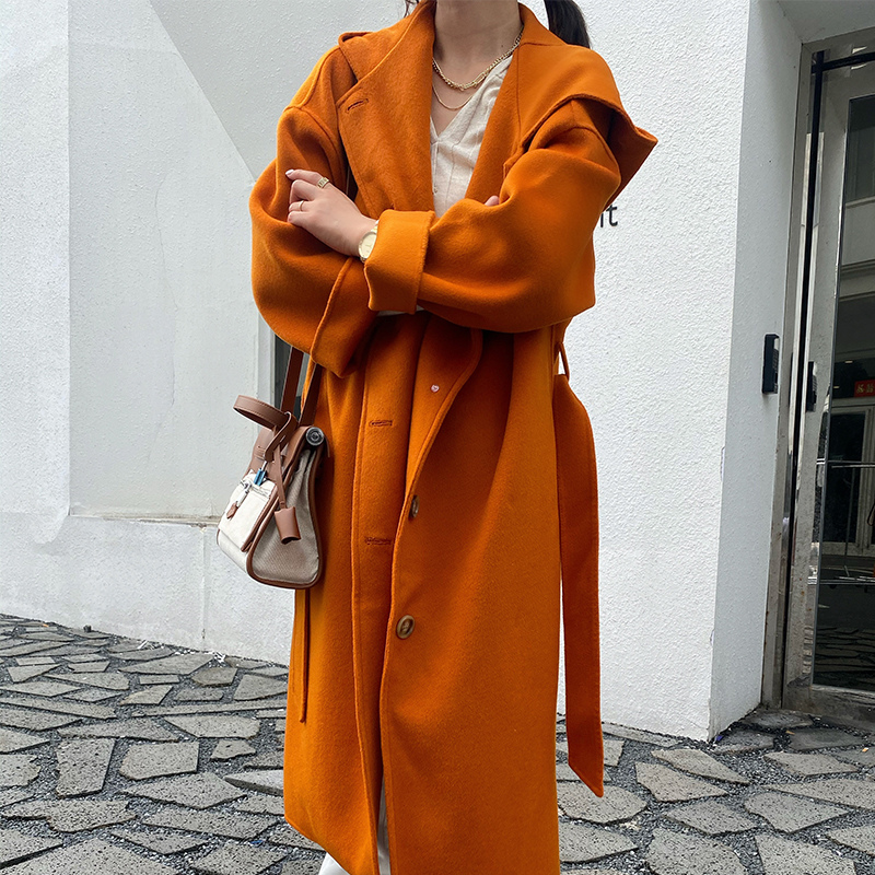 秋冬新款连帽双面羊绒大