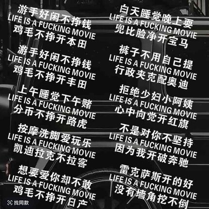 游手好闲不挣钱鸡毛不干开丰田汽车抖音网红车贴个性创意顺口溜