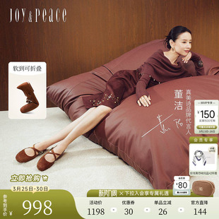 软底玛丽珍芭蕾鞋 董洁同款 平底单鞋 羊皮法式 女 真美诗摩卡慕斯新款