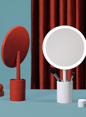 MUID笔筒镜充电桌面台式化妆镜带灯便携美妆镜子结婚女神生日礼物