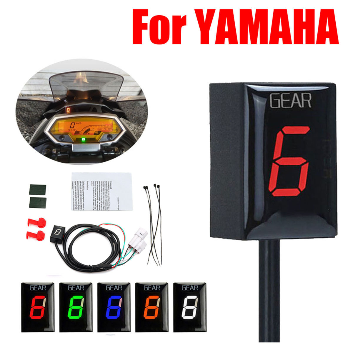 摩托车改装 档位显示器雅马哈yamaha档显表 数字液晶款r16z09