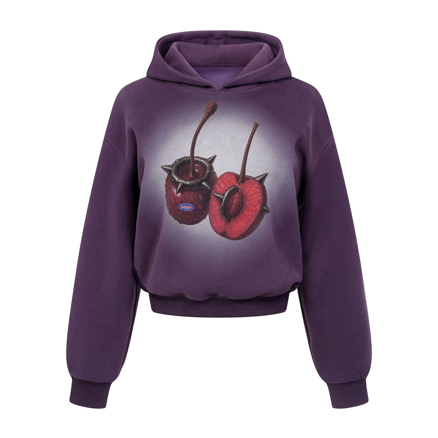 美式复古樱桃印花连帽卫衣女